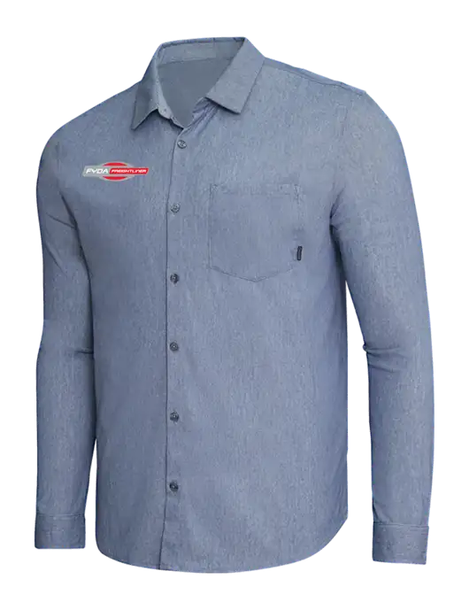 OGIO Slate Blue Heather Extend Long Sleeve Button Up Shirt w/FYDA Logo