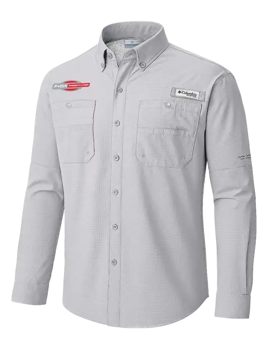 Columbia Cool Grey PFG Tamiami II Long SleeveShirt w/FYDA Logo