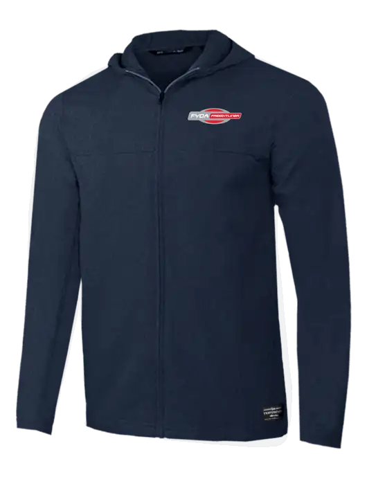 TravisMathew Dark Heather Navy Balboa Hooded Full-Zip Jacket w/FYDA Logo