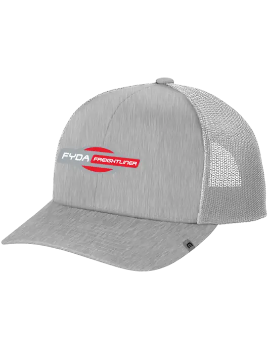 TravisMathew Light Medium Grey Heather Cruz Trucker Cap w/FYDA Logo