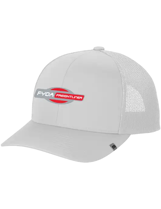 TravisMathew White Cruz Trucker Cap w/FYDA Logo