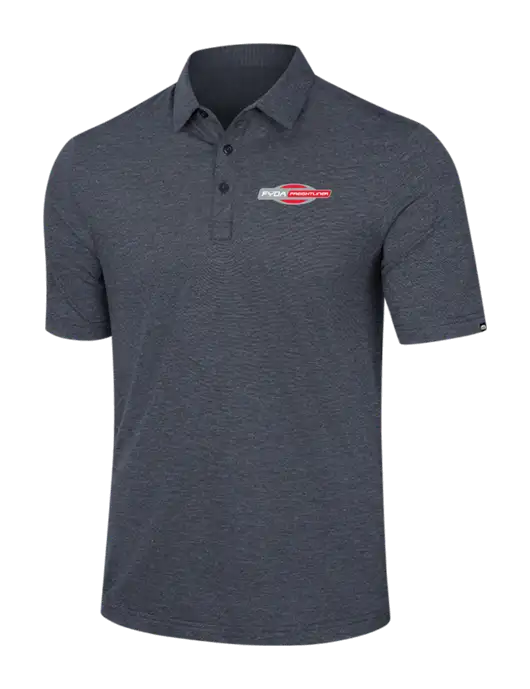 TravisMathew Dark Grey Slate Heather Sunnyvale Polo w/FYDA Logo