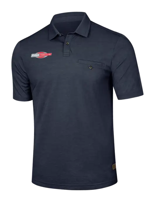TravisMathew Navy Sunsetters Pocket Polo w/FYDA Logo