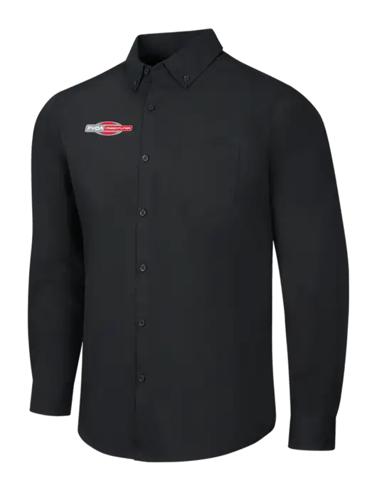 Black Long Sleeve Carefree Poplin Shirt w/FYDA Logo