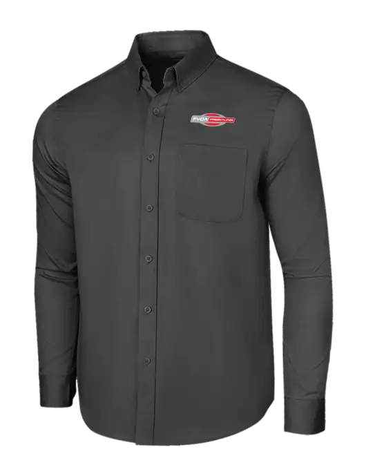 Long Sleeve Dark Grey Superpro React Twill Shirt w/FYDA Logo