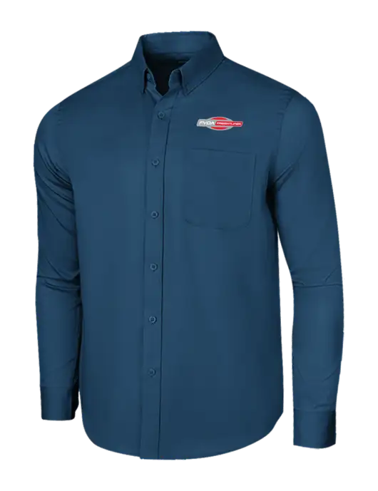 Long Sleeve Light Navy Superpro React Twill Shirt w/FYDA Logo