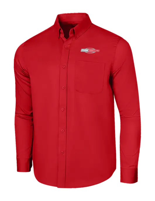 Long Sleeve Red Superpro React Twill Shirt w/FYDA Logo
