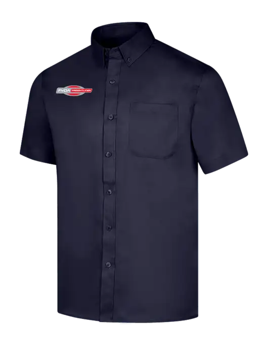 Short Sleeve Navy Superpro React Twill Shirt w/FYDA Logo