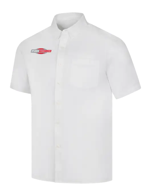 Short Sleeve White Superpro React Twill Shirt w/FYDA Logo