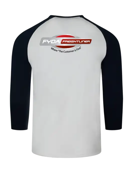 Simply Soft 3/4 Sleeve Black/White Ring Spun Cotton T-Shirt w/FYDA Logo, FYDA Logo