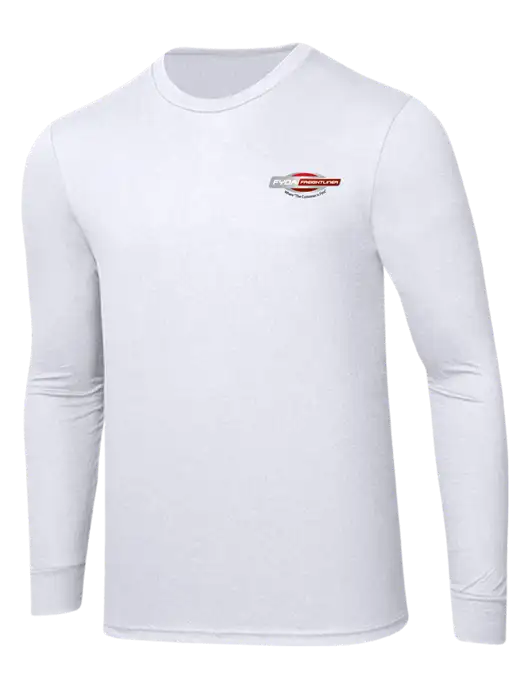 Simply Soft Long Sleeve White 4.5 oz, Poly/Combed Ring Spun Cotton T-Shirt w/FYDA Logo