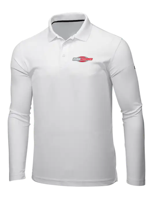 OGIO Bright White Caliber 2.0 Long Sleeve Polo w/FYDA Logo