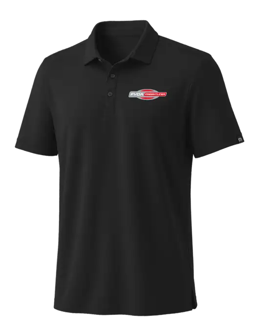 TravisMathew Black Coto Performance Polo w/FYDA Logo