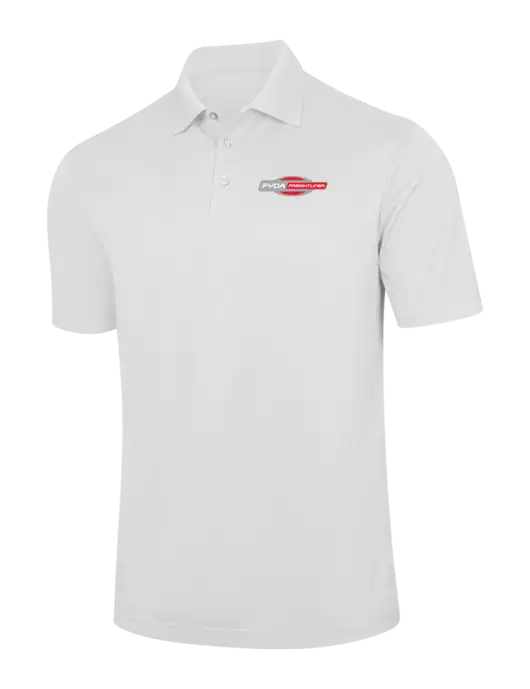 White Performance Fine Jacquard Polo w/FYDA Logo