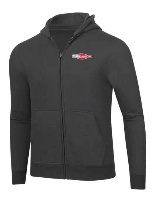 Charcoal 8.5 oz Ring Spun Zip Hooded Sweatshirt w/FYDA Logo