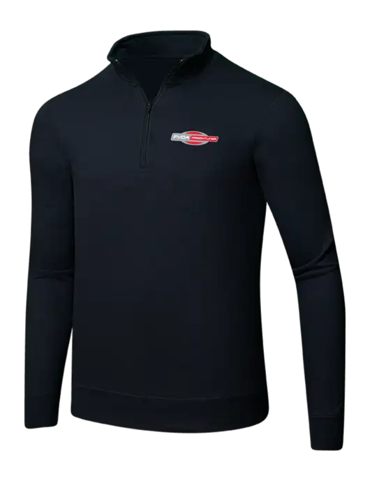 Jet Black 8.5 oz Ring Spun 1/4 Zip Pullover Sweatshirt w/FYDA Logo