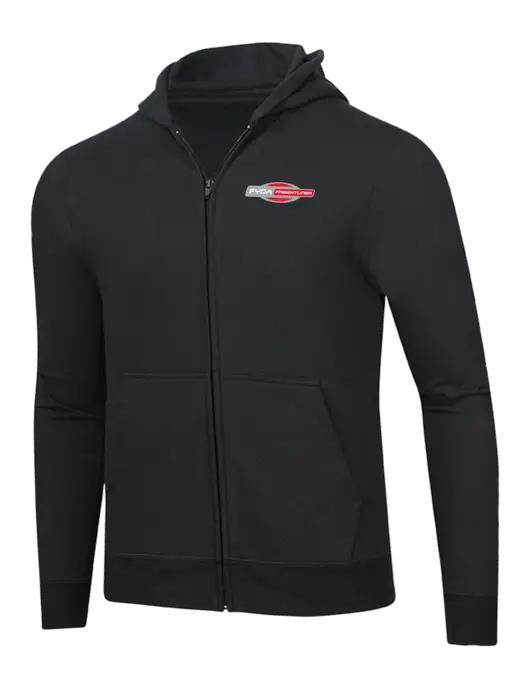 Jet Black 8.5 oz Ring Spun Zip Hooded Sweatshirt w/FYDA Logo