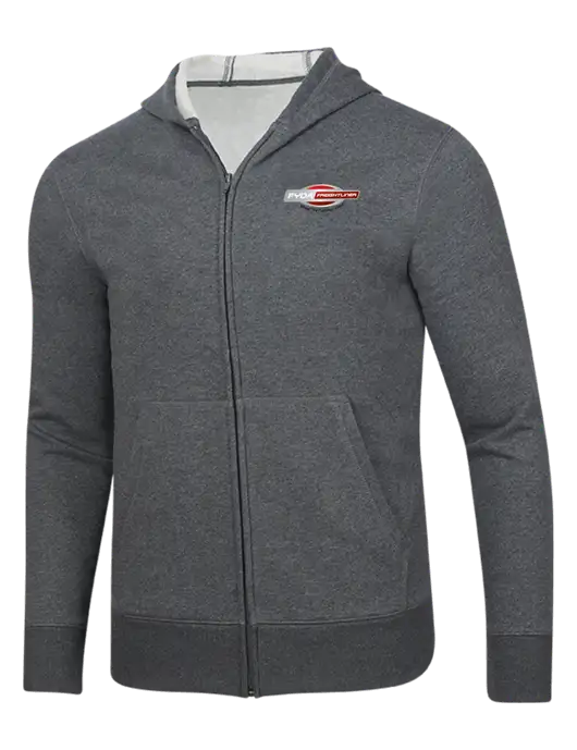 Full-Zip Dark Grey Heather Heavyweight Hooded Sweatshirt w/FYDA Logo