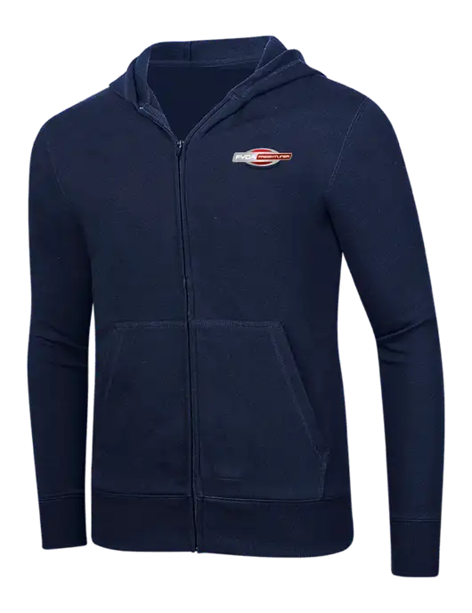 Full-Zip Navy Heavyweight Hooded Sweatshirt w/FYDA Logo