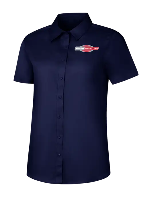 Womens Navy Short Sleeve Superpro React Twill Shirt w/FYDA Logo