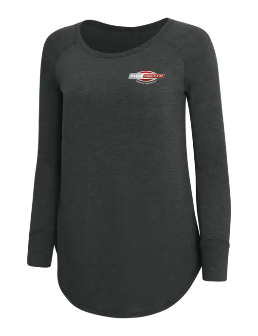 Womens Perfect Wide Collar Tunic Tri-Blend Black Frost 4.5 oz T-Shirt w/FYDA Logo