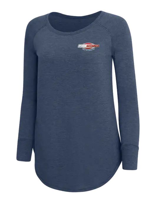 Womens Perfect Wide Collar Tunic Tri-Blend Navy Frost 4.5 oz T-Shirt w/FYDA Logo