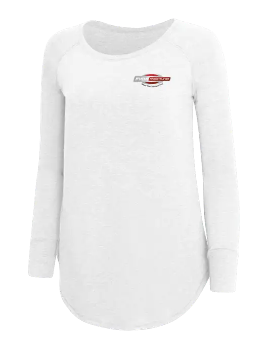 Womens Perfect Wide Collar Tunic Tri-Blend White 4.5 oz T-Shirt w/FYDA Logo