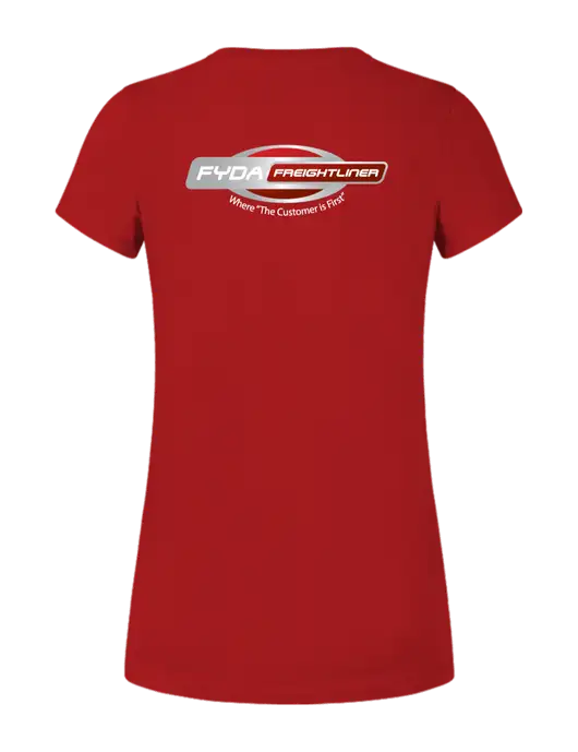 Womens Ring Spun Bright Red 4.5 oz T-Shirt w/FYDA Logo, FYDA Logo