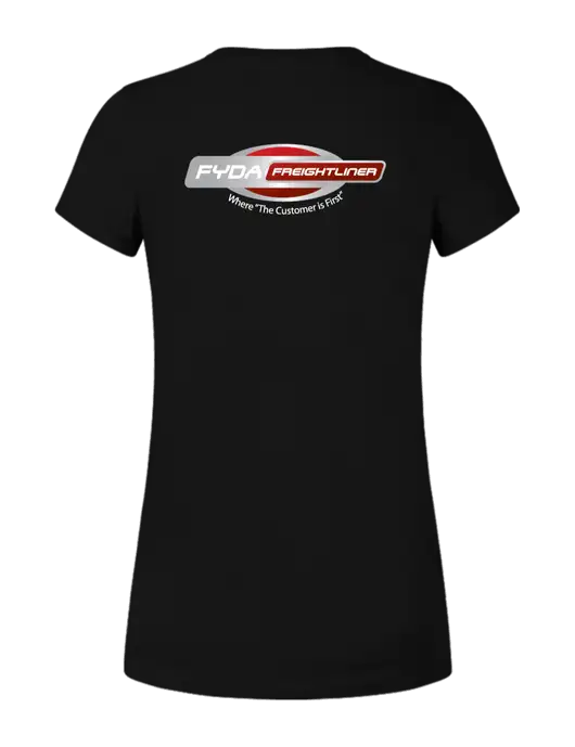 Womens Ring Spun Jet Black 4.5 oz T-Shirt w/FYDA Logo, FYDA Logo