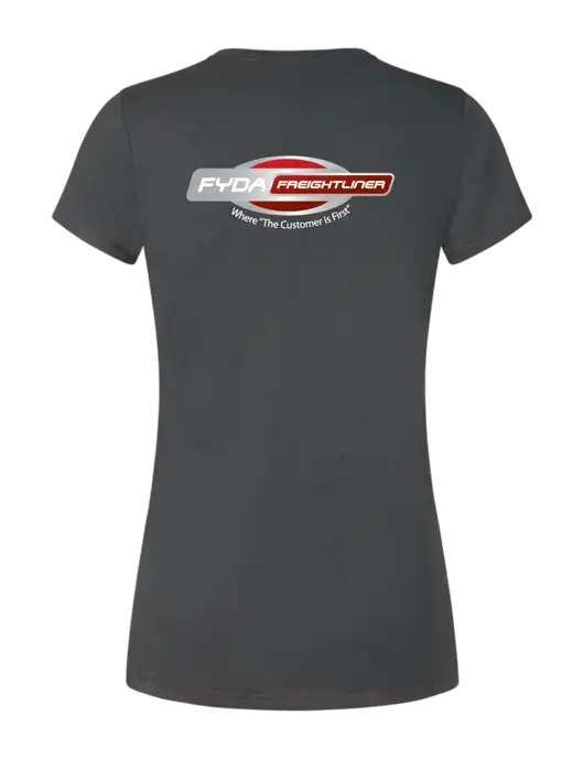 Womens Simply Soft Charcoal 4.5oz Poly/Combed Ring Spun Cotton T-Shirt w/FYDA Logo, FYDA Logo