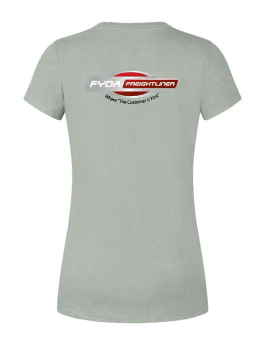 Womens Simply Soft Grey Frost 4.5oz  Poly/Combed Ring Spun Cotton T-Shirt w/FYDA Logo, FYDA Logo