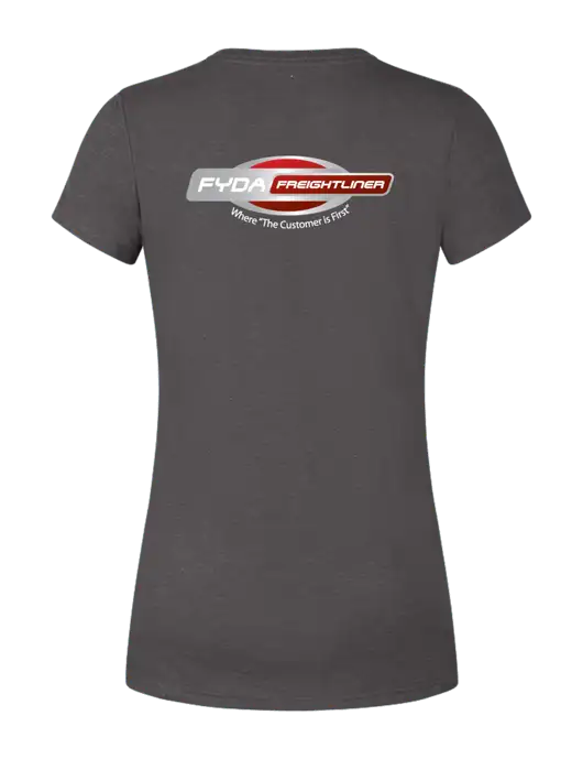 Womens Simply Soft Heather Charcoal 4.5oz  Poly/Combed Ring Spun Cotton T-Shirt w/FYDA Logo, FYDA Logo