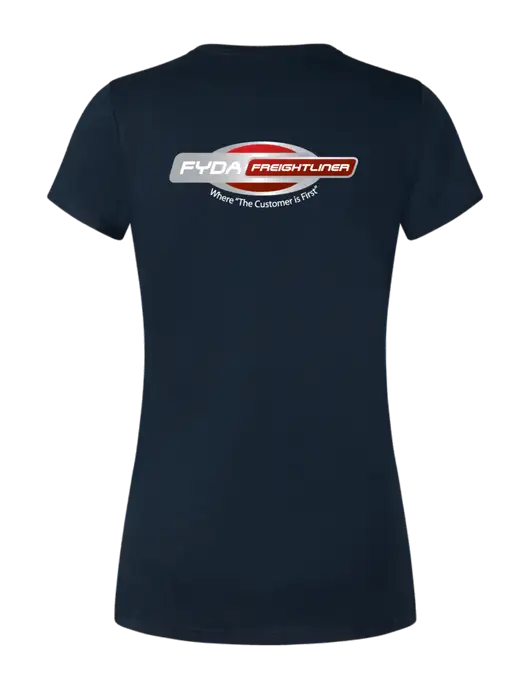 Womens Simply Soft Navy 4.5oz Poly/Combed Ring Spun Cotton T-Shirt w/FYDA Logo, FYDA Logo