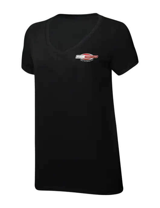 Womens Simply Soft V-Neck Black 4.5oz  Poly/Combed Ring Spun Cotton T-Shirt w/FYDA Logo