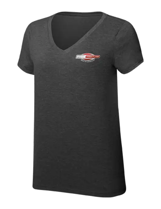 Womens Simply Soft V-Neck Black Frost 4.5oz  Poly/Combed Ring Spun Cotton T-Shirt w/FYDA Logo