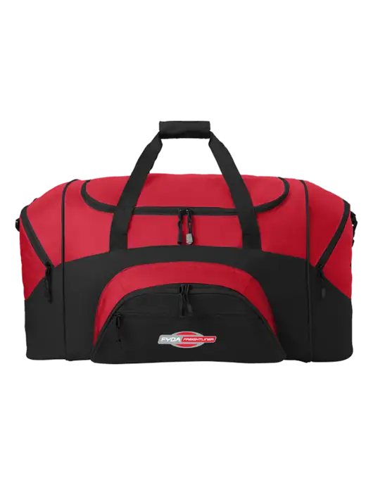 Standard Colorblock Red/Black Sport Duffel w/FYDA Logo