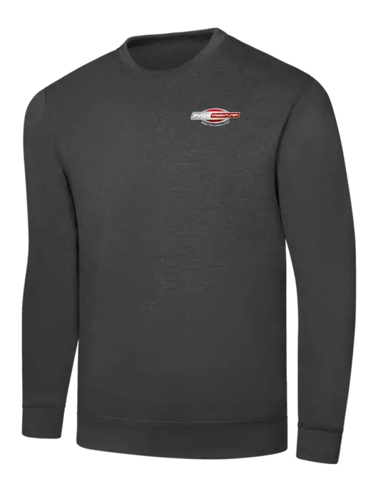 Dark Heather Grey 7.8 oz Ring Spun Crew Sweatshirt w/FYDA Logo