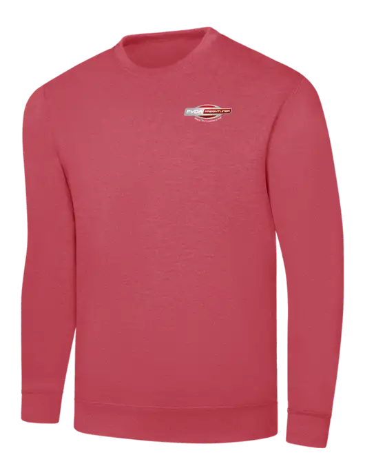 Heather Red 7.8 oz Ring Spun Crew Sweatshirt w/FYDA Logo