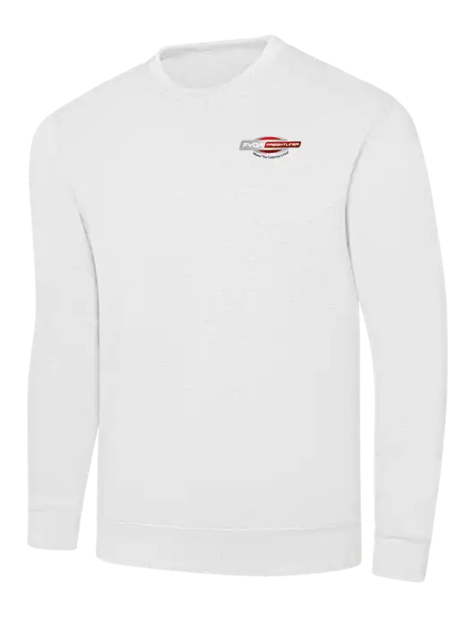 White 7.8 oz Ring Spun Crew Sweatshirt w/FYDA Logo