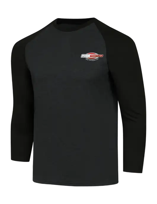 Simply Soft 3/4 Sleeve Black/Black Frost Ring Spun Cotton T-Shirt w/FYDA Logo
