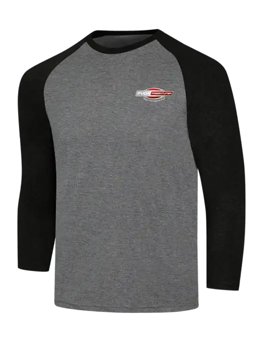 Simply Soft 3/4 Sleeve Black Frost/Grey Frost Ring Spun Cotton T-Shirt w/FYDA Logo
