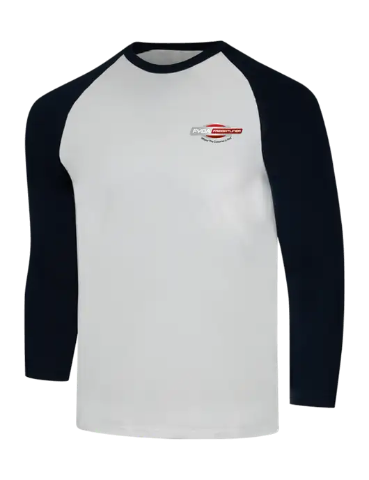 Simply Soft 3/4 Sleeve Black/White Ring Spun Cotton T-Shirt w/FYDA Logo