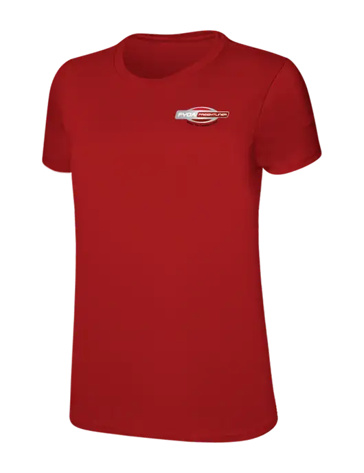 Womens Ring Spun Bright Red 4.5 oz T-Shirt w/FYDA Logo