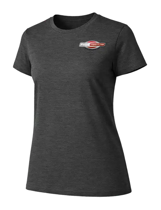 Womens Ring Spun Dark Heather Grey 4.5 oz T-Shirt w/FYDA Logo