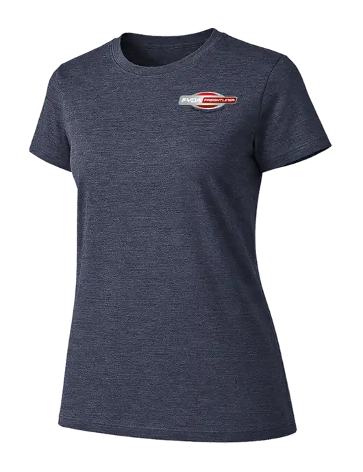 Womens Ring Spun Heather Navy 4.5 oz T-Shirt w/FYDA Logo