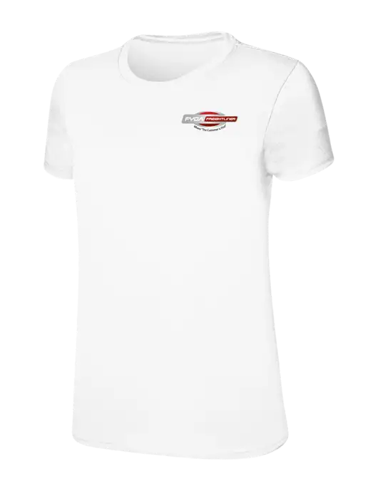 Womens Ring Spun White 4.5 oz T-Shirt w/FYDA Logo