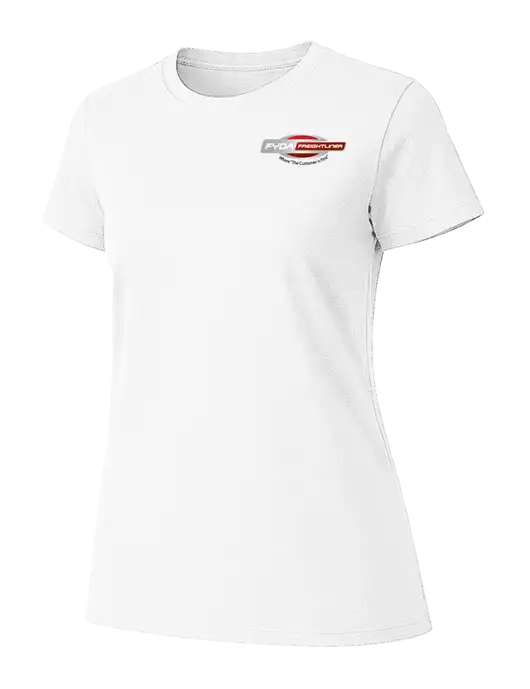 Womens Ring Spun White 4.5 oz T-Shirt w/FYDA Logo