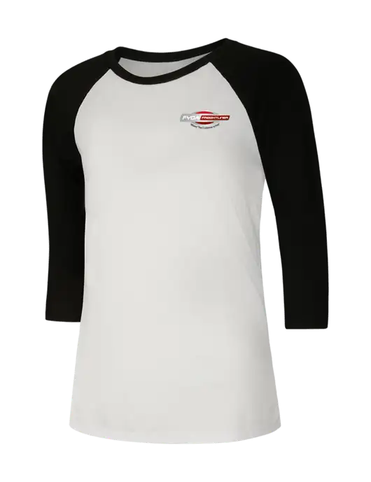 Womens Simply Soft 3/4 Sleeve Black/White Ring Spun Cotton T-Shirt w/FYDA Logo