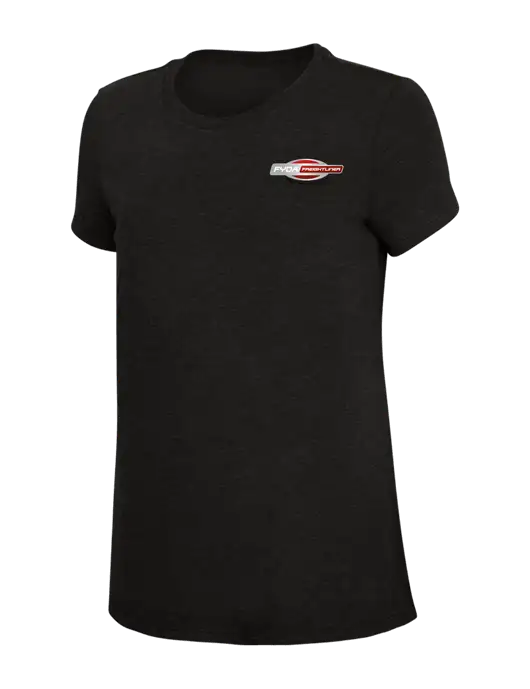 Womens Simply Soft Black 4.5oz Poly/Combed Ring Spun Cotton T-Shirt w/FYDA Logo