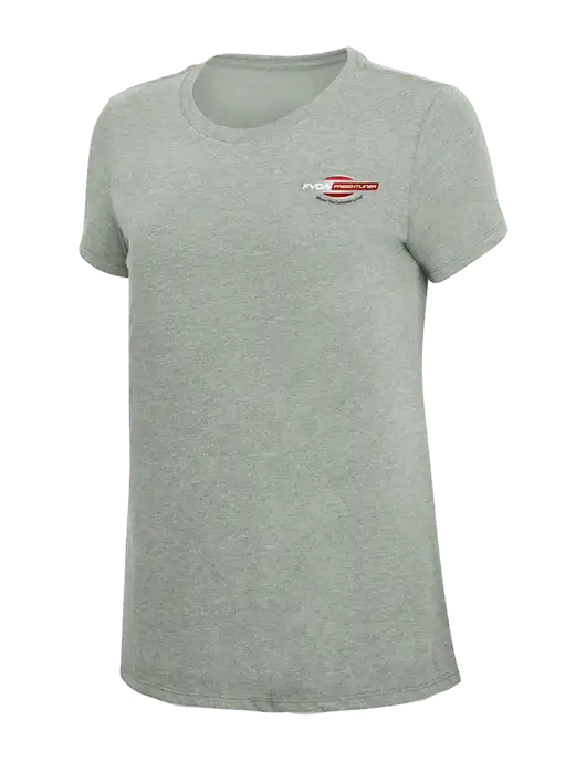 Womens Simply Soft Heathered Light Grey 4.5oz Poly/Combed Ring Spun Cotton T-Shirt w/FYDA Logo